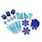 125ct. Peacock Blue Shatterproof 4-Finish Christmas Ornaments